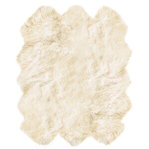 Natural Home Decor New Zealand Sheepskin Sexto Rug | 1-Piece | Natural | 5'x6'